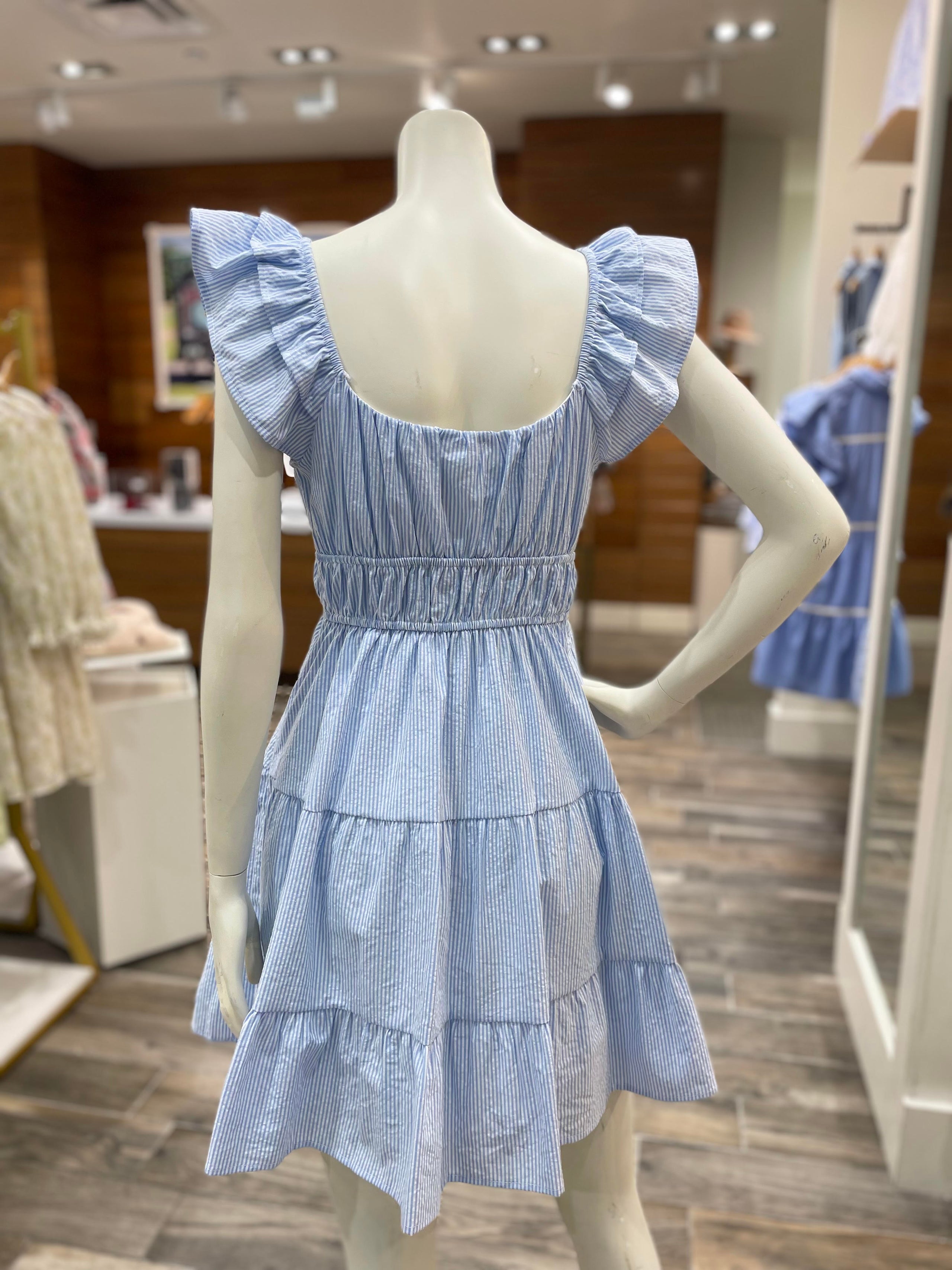 Blue Stripe Baby Doll Dress