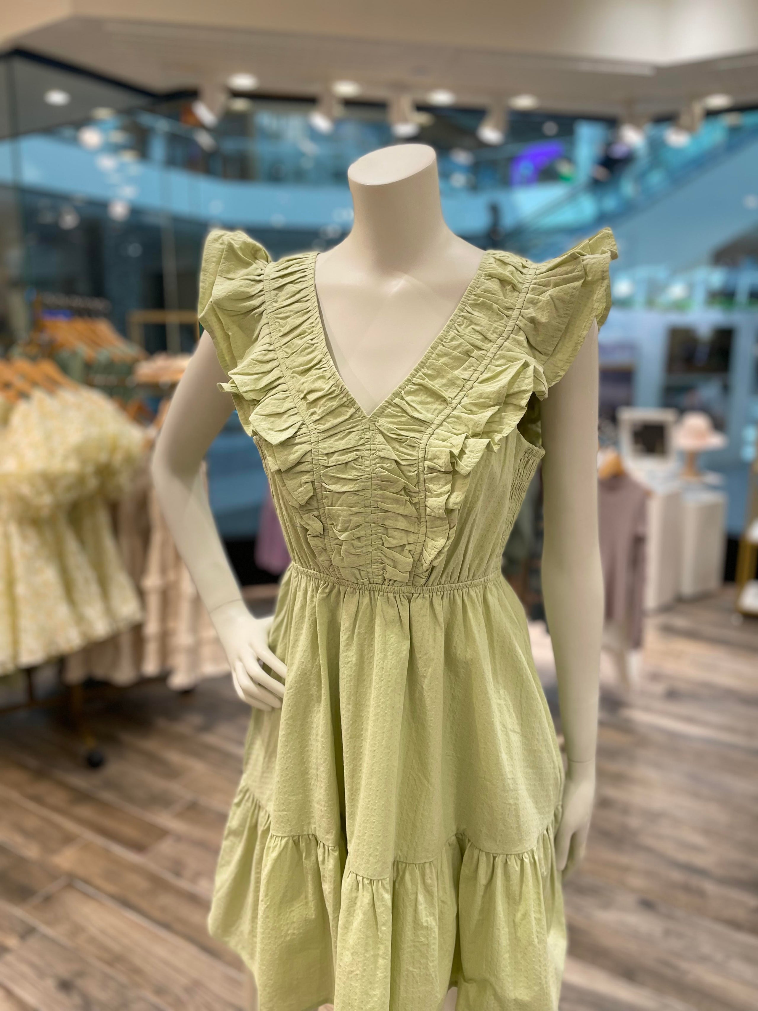 Green Ruffled Dress