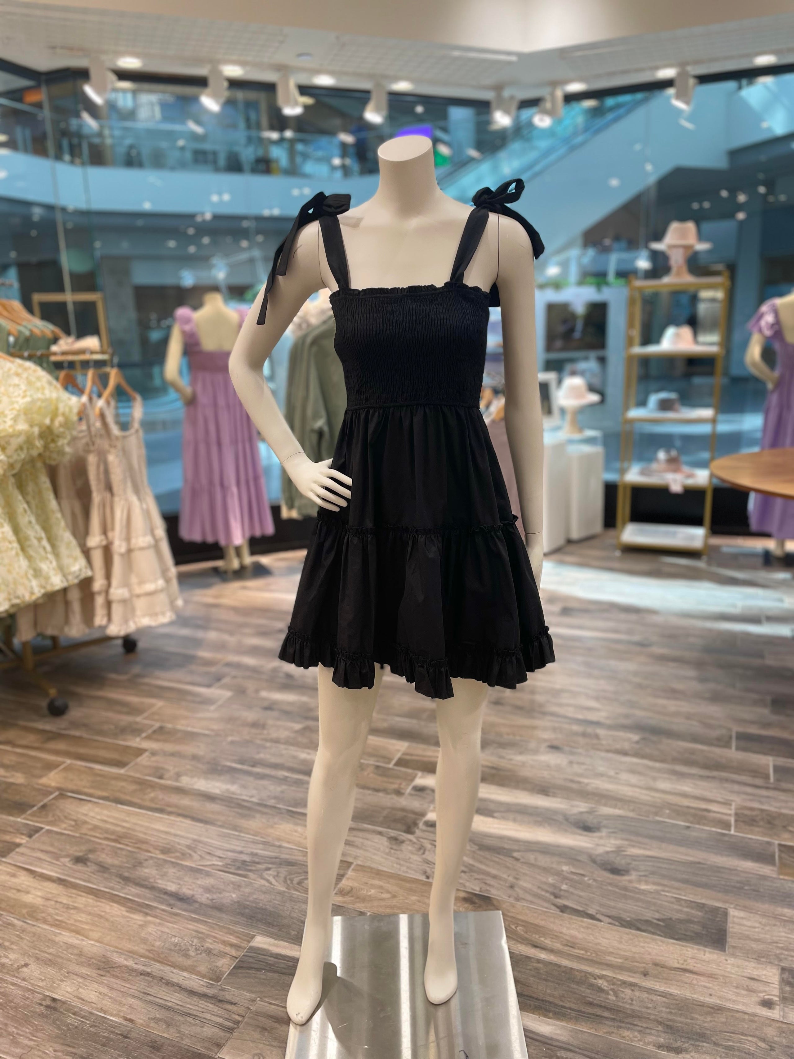 Black Tie Mini Dress