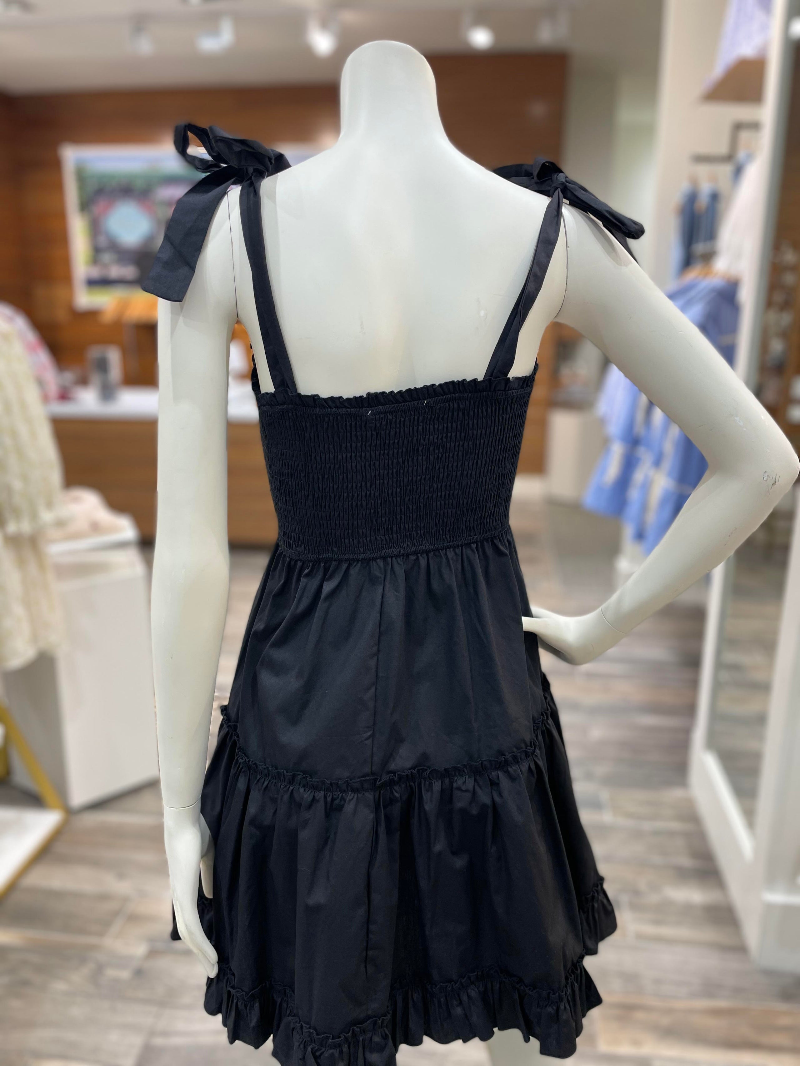 Black Tie Mini Dress